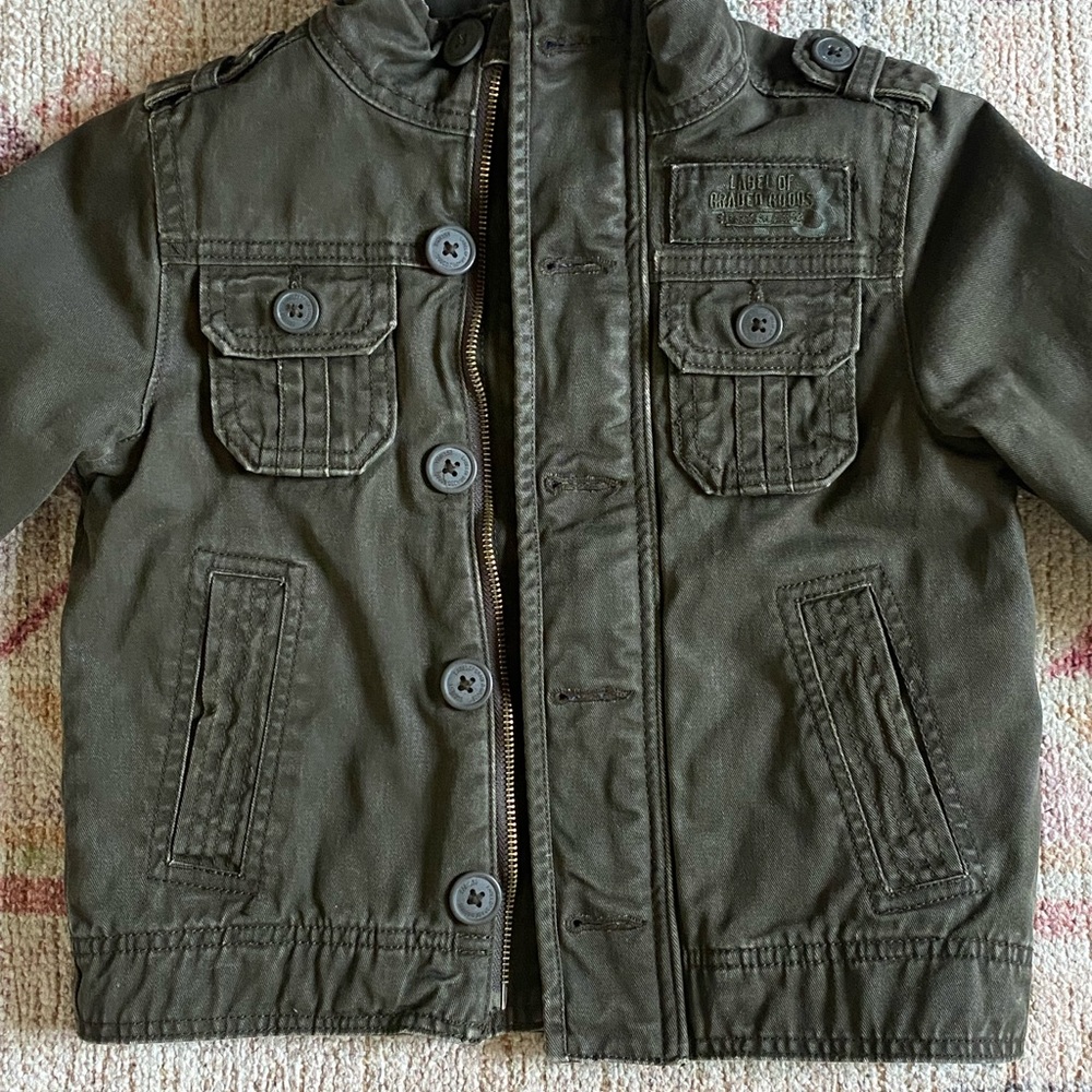 L.O.G.G boy size 2-3 yrs Military Style zipper & Button closure w/Pockets Jacket
